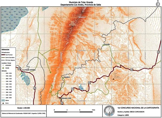 Concurso Nacional de Cartografía. 1º lugar para Diego Carcasson del MPI.