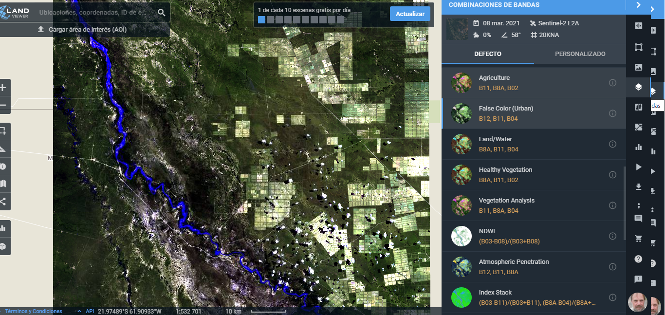 Descarga de Imágenes Satelitales con LandViewer y visualización mediante QGIS