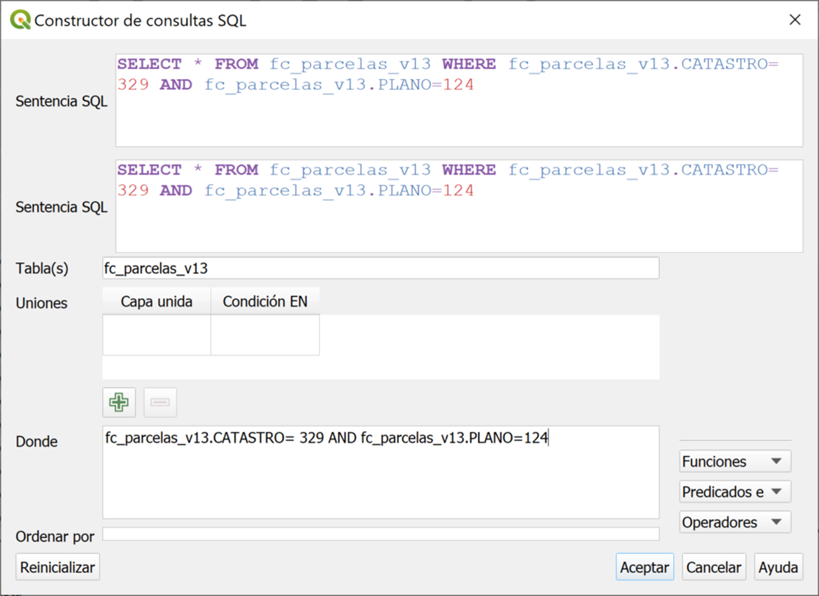 Construir una consulta para WFS en Qgis