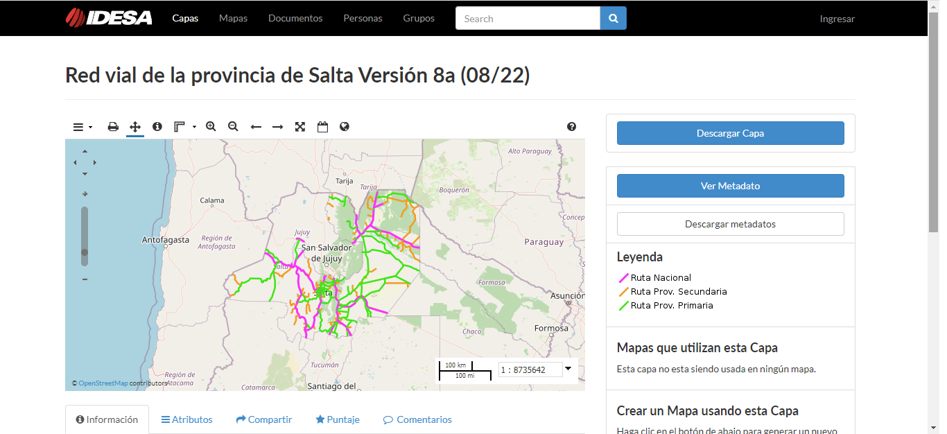 Red vial de la Provincia de Salta Versión 8a (08/22)