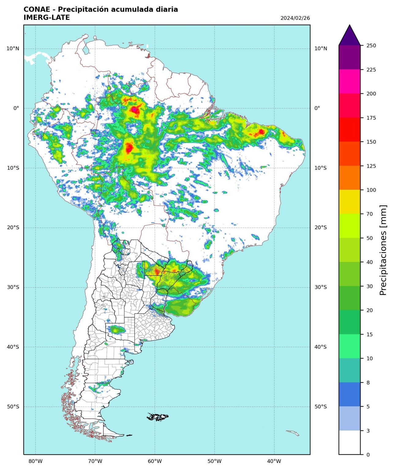 Precipitación acumulada diaria “CMORPH2” y “GPM-IMERG LATE”