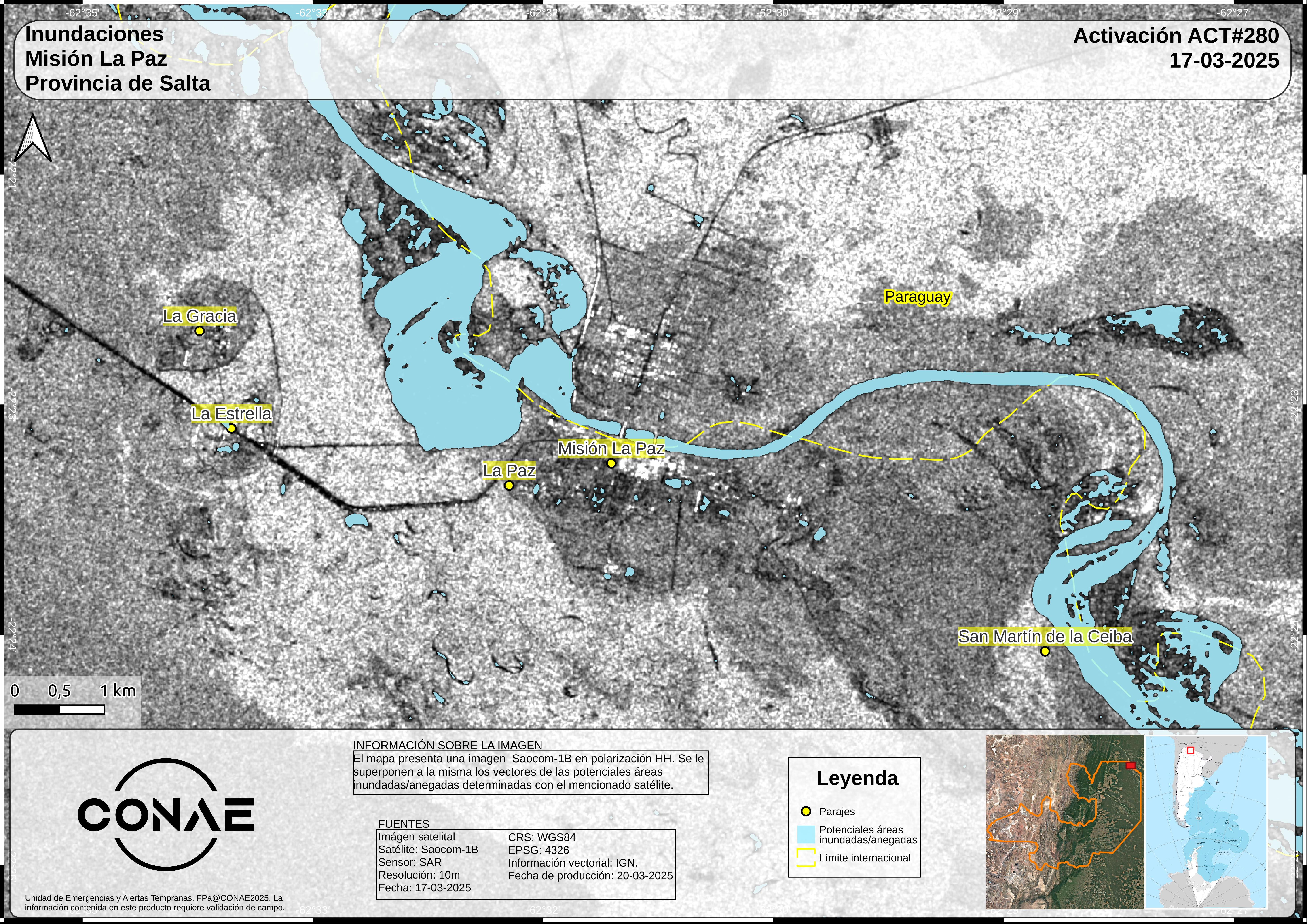 La UEAT-CONAE activó un alerta por las inundaciones del Río Pilcomayo